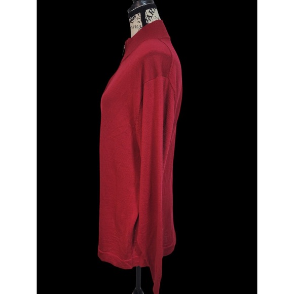 Linea Uomo Sweater Long Sleeved L 45 % Wool Mens 1/4 Zip - Picture 5 of 10